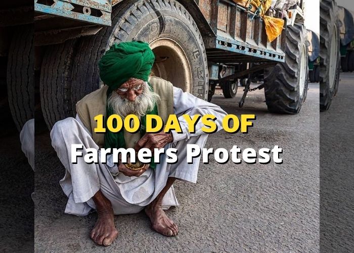 100th Day of Farmer Protest in Delhi (Chakka Jaam at KMP Expressway) Observe As 'Black Day'