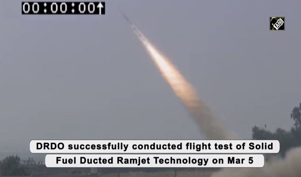 DRDO Conducts Successful Flight Test Of SFDR Missile System Off Chandipur Coast