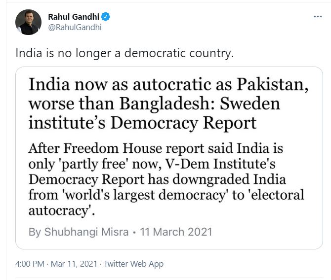 Rahul Gandhi Tweet