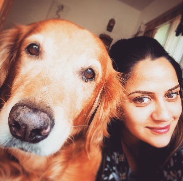 Ahana Deol with her dog