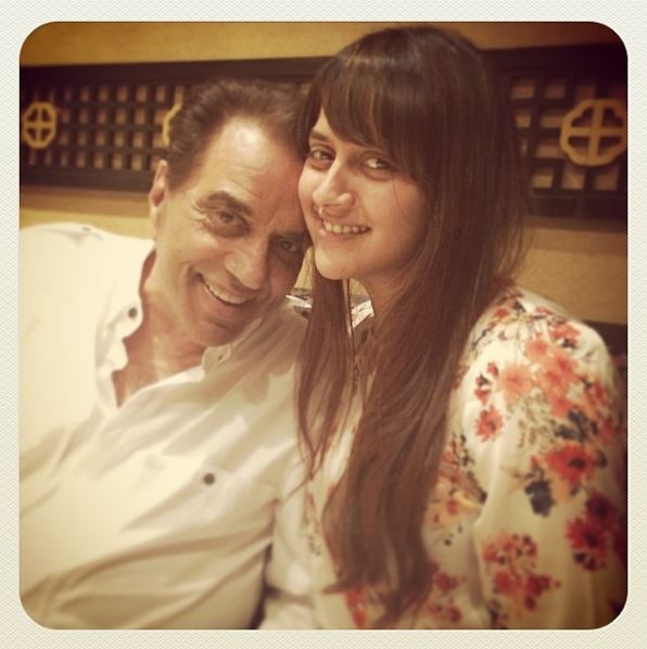 Ahana Deol with her father Dharmendra