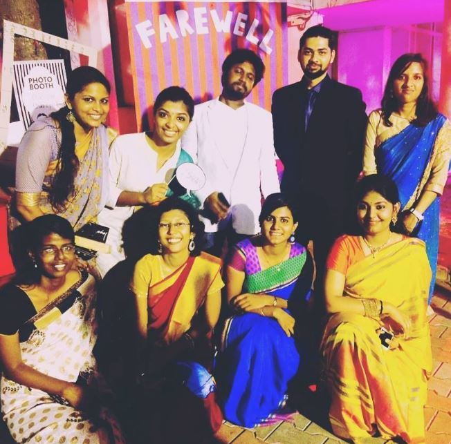 Amritha Nandini Vivek and her friends on Farewell