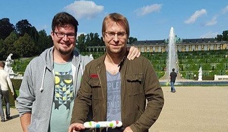An old photo of Daniel Holefleisch with his friend