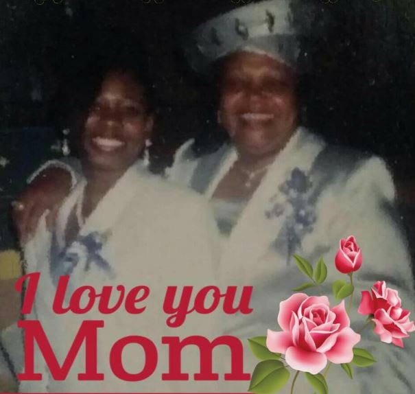 An old photo of Karen McCollum with her mother