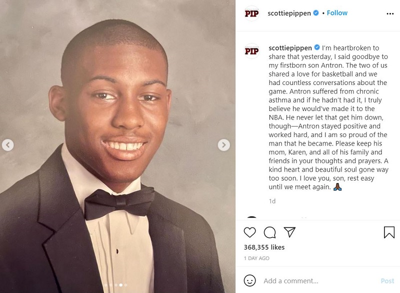 Antron Pippen passed away at the age of 33 on April 18, 2021