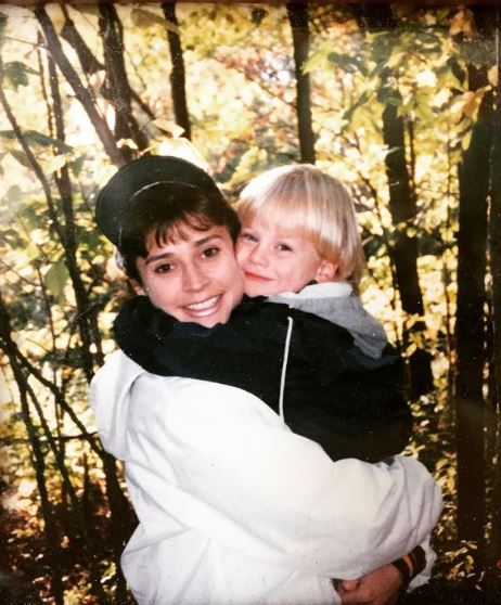 Calahan Skogman's childhood photo with his mother Stefani Skogman