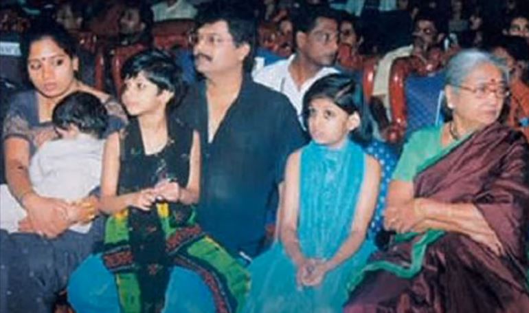 Childhood photo of Amritha Nandini Vivek with her family