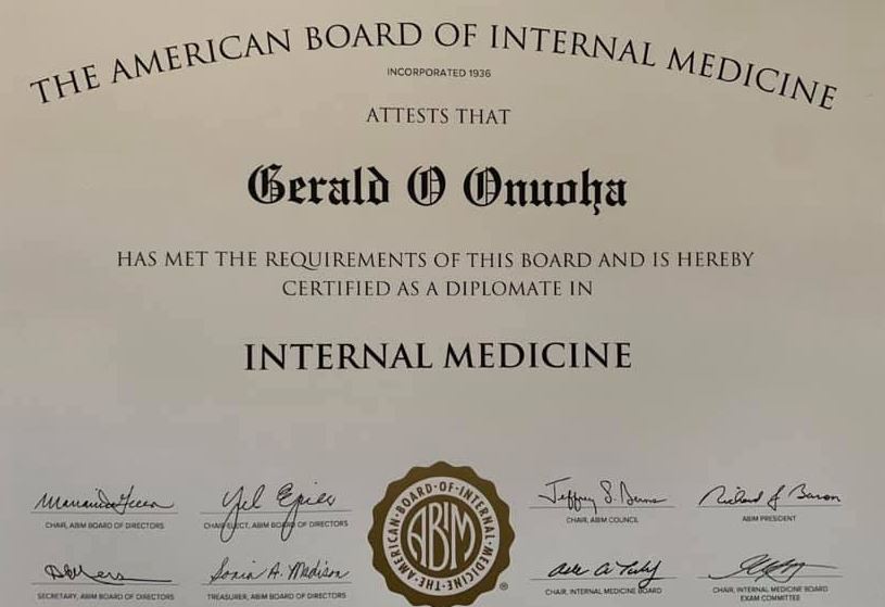 Dr. Gerald Onuoha's education