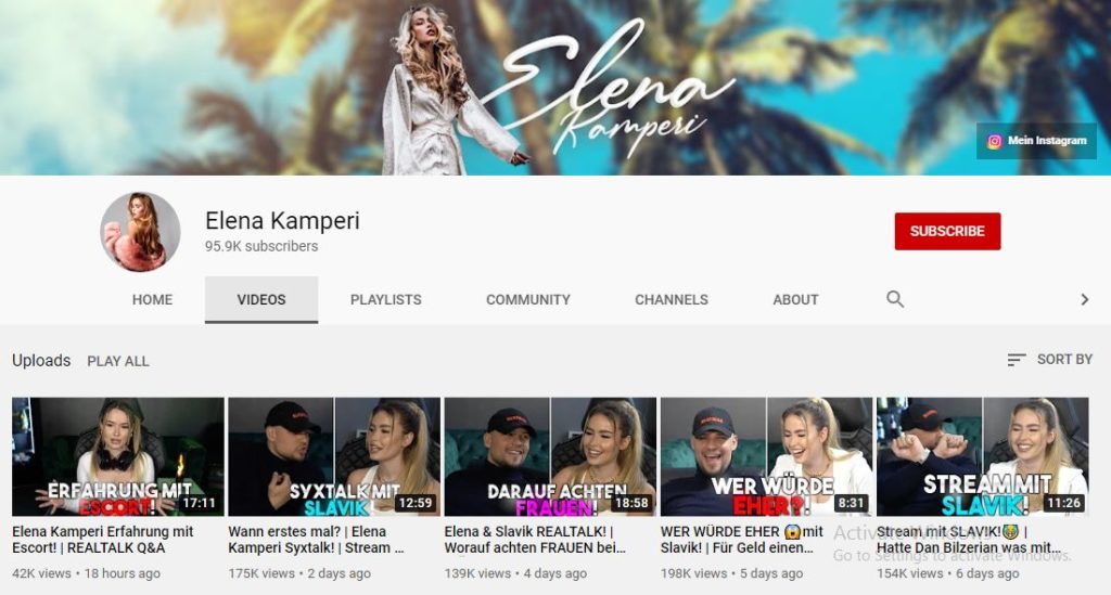 Elena Kamperi Youtube channel