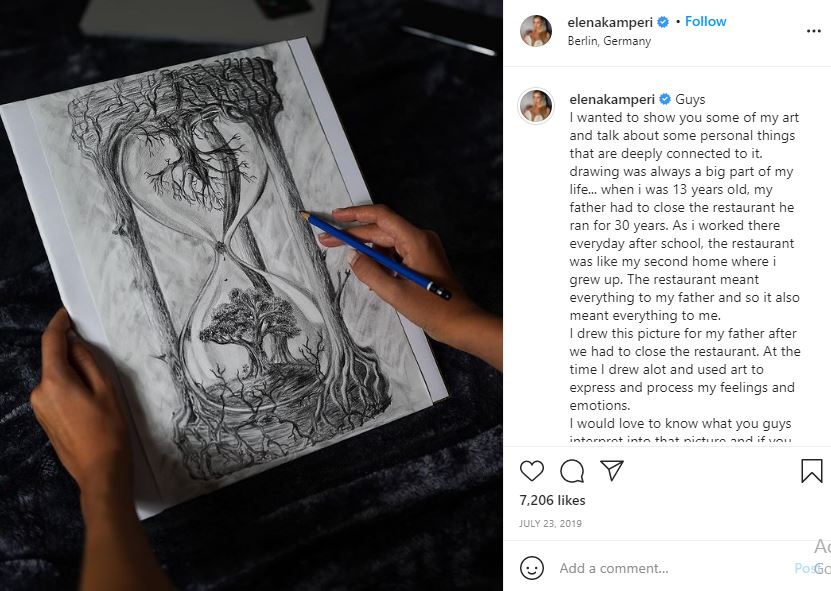 Elena Kamperi loves sketch paintings