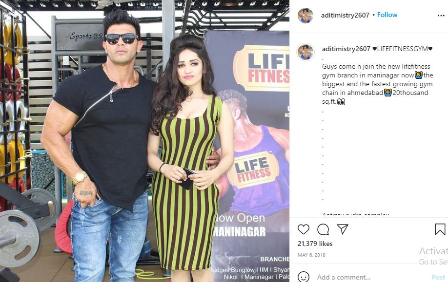 First IG post of Aditi Mistry