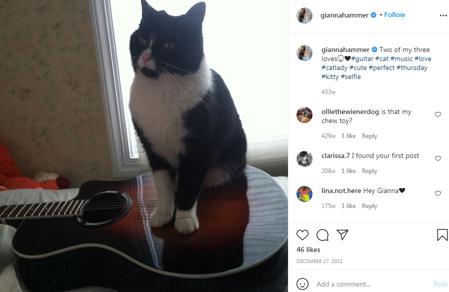 First Insta post of Gianna Hammer
