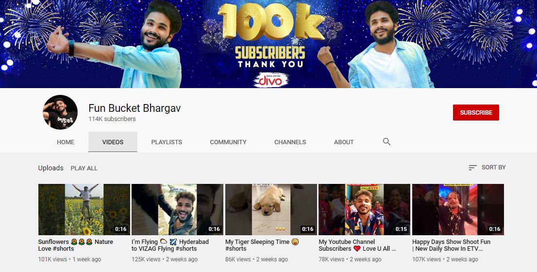 Fun Bucket Bhargav YouTube channel