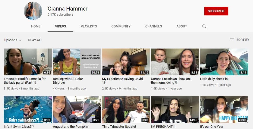 Gianna Hammer Youtube channel