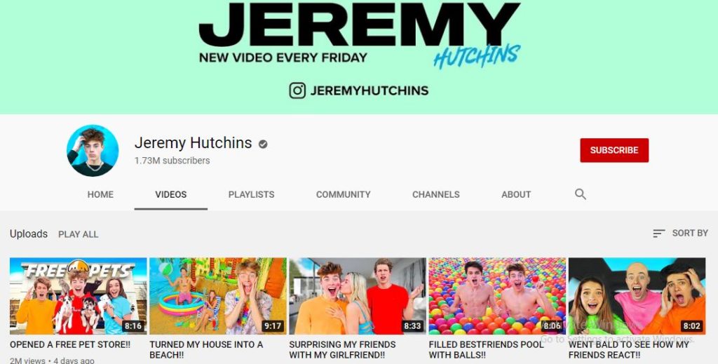 Jeremy Hutchins Youtube channel