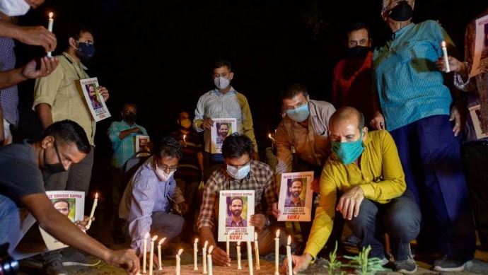 KUWJ's members demanding the release of journalist Siddique Kappan