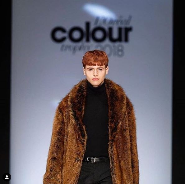 Lewis Kelly did modeling at LOREAL Colour Trophy 2018
