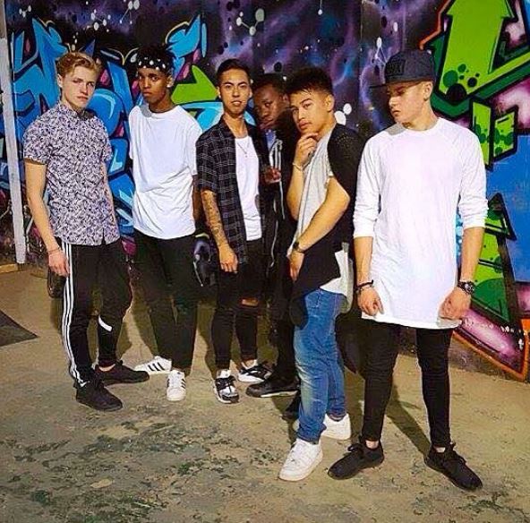 Lewis Kelly with his friends