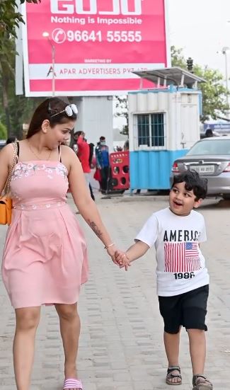 Payal Malik with her son Chirayu Malik