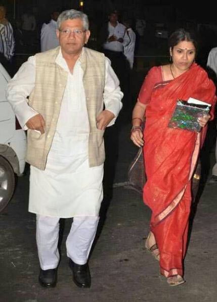 Seema Chisti Yechury with her husband Sitaram Yechury