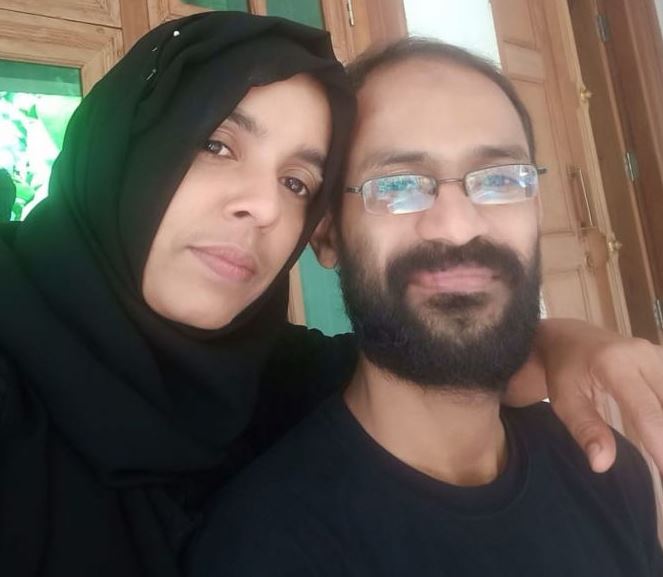 Siddique Kappan with his wife Raihanath Kappan