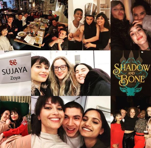 Sujaya Dasgupta with the cast of Shadow and Bone