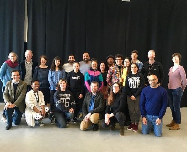 Sujaya Dasgupta with the group of The Birmingham Repertory Theatre