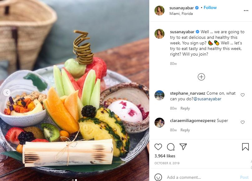 Susana Yabar diet