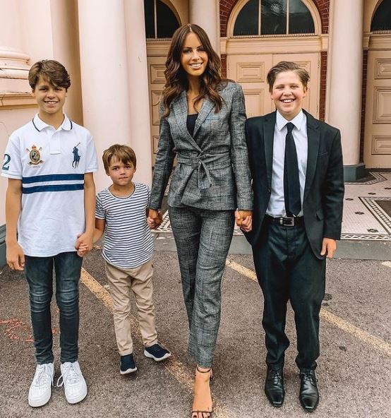 Alex Pike with her sons Spencer, Hudson, and Jim Siebel