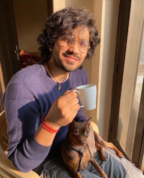 Aman Dhattarwal with his dog