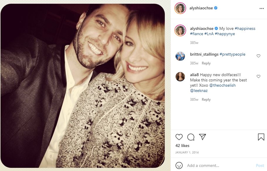An old photo of Alyshia Ochse with her partner Lee Knaz
