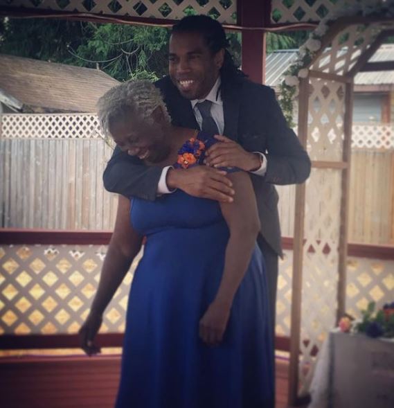 An old photo of Dimitri Snowden with his mother