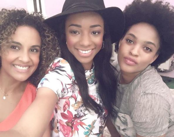 An old photo of Fancy Acholonu with her friends