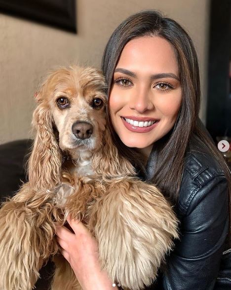 Andrea Meza with her pet dog