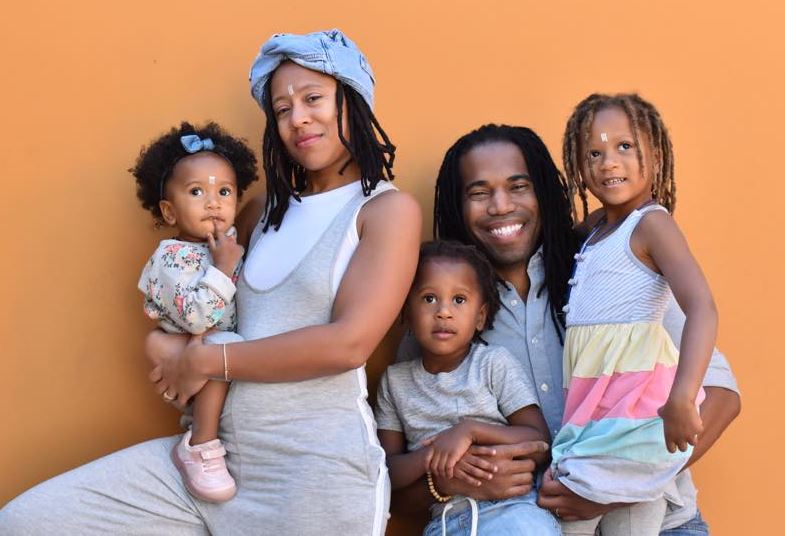 Ashley Snowden with her husband Dimitri Snowden, children Canaria Snowden, Armonío Snowden, and Nenúfar Snowden