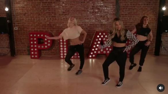 Athena Perample is practising dance with her friends