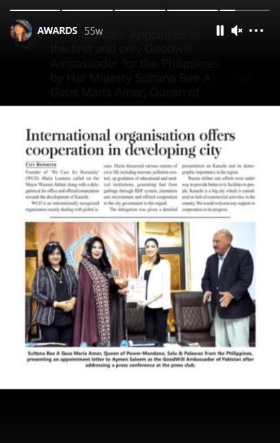 Aymen Saleem featured on magazine article