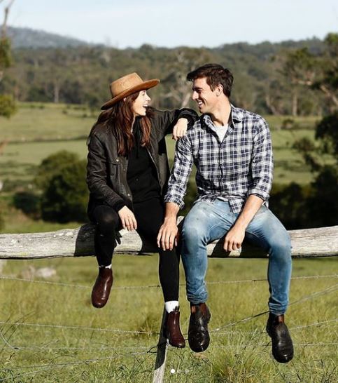 Becky Boston with her fiance Pat Cummins