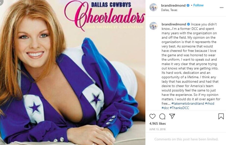 Brandi Redmond is a former cheerleader