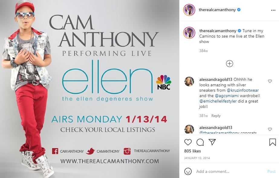 Cam Anthony performed live at The Ellen Show