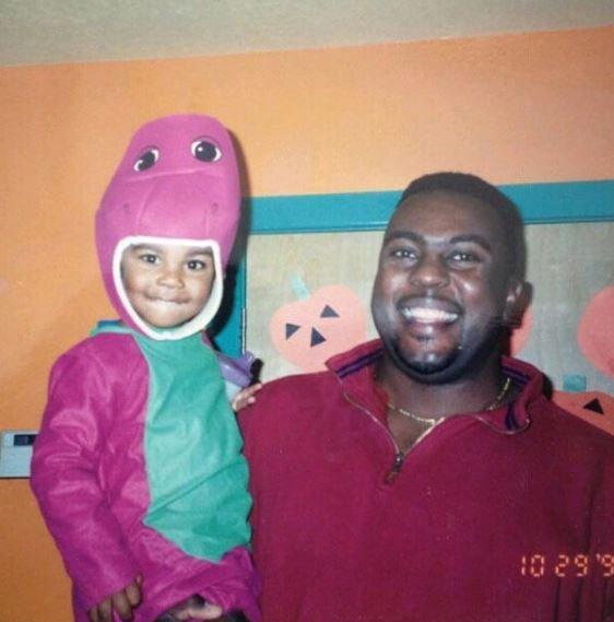 Camron Jones with his father