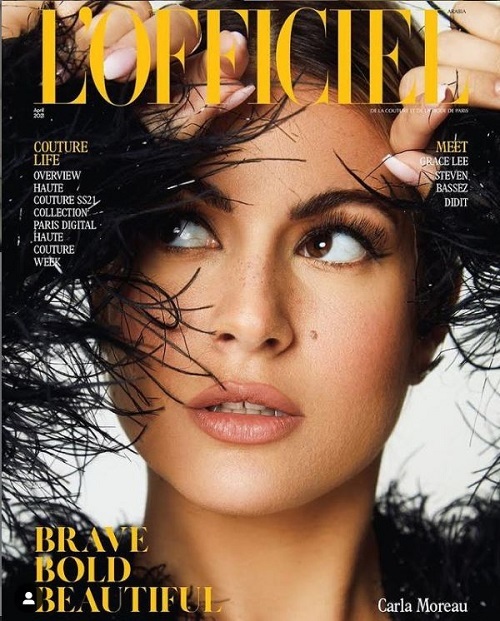 Carla Moreau face on the cover of a big magazine
