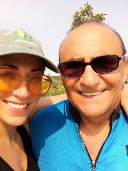 Cherie Lily with her father