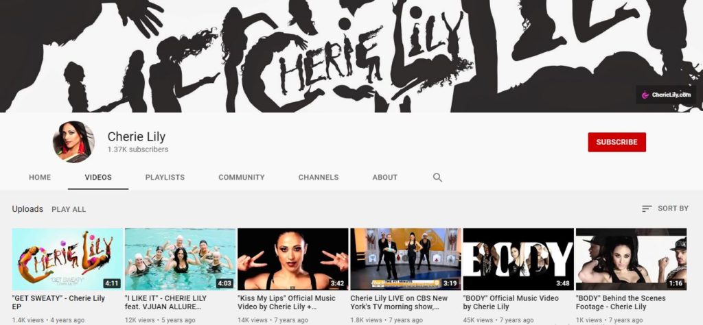 Cherie Lily's Youtube channel.