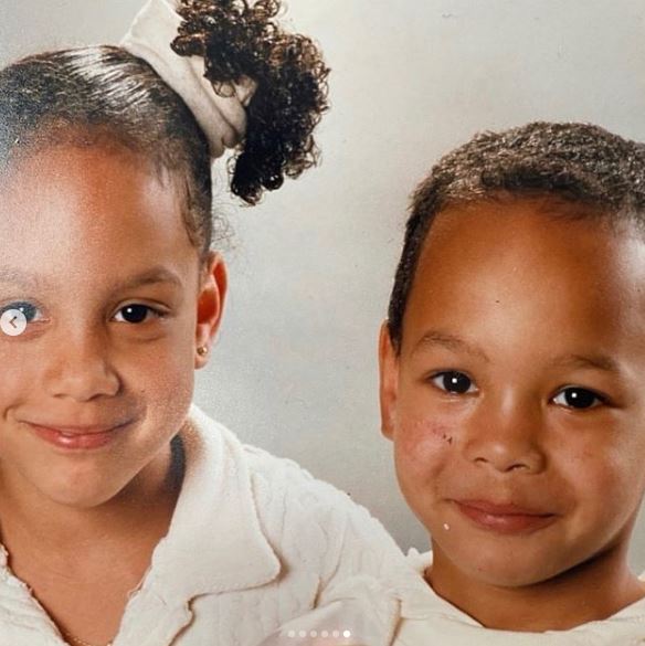 Childhood image of Jamie Sun with his sister