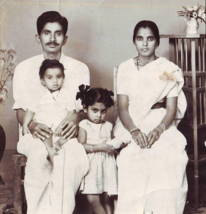 Childhood photo of Thummala Narsimha Reddy with his parents and siblings