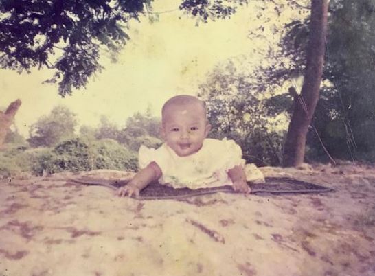 Childhood photo of Thuzar Wint Lwin