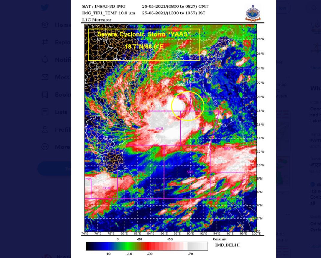 Cyclone Yaas Turns Severe Odisha, West Bengal, Bihar & Jharkhand On High Alert (IMD)