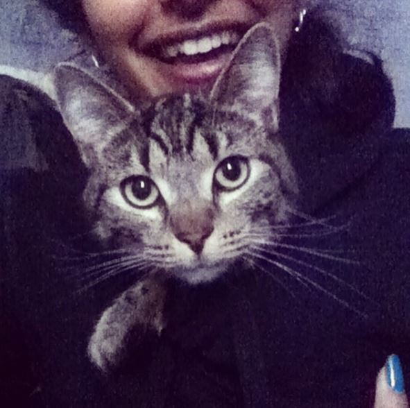 Danu Sunth with her pet cat