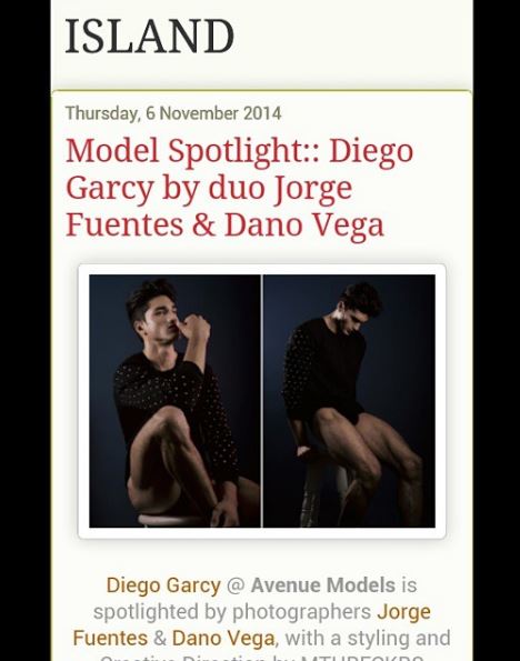 Diego Garcy article in the fashion blog of Island